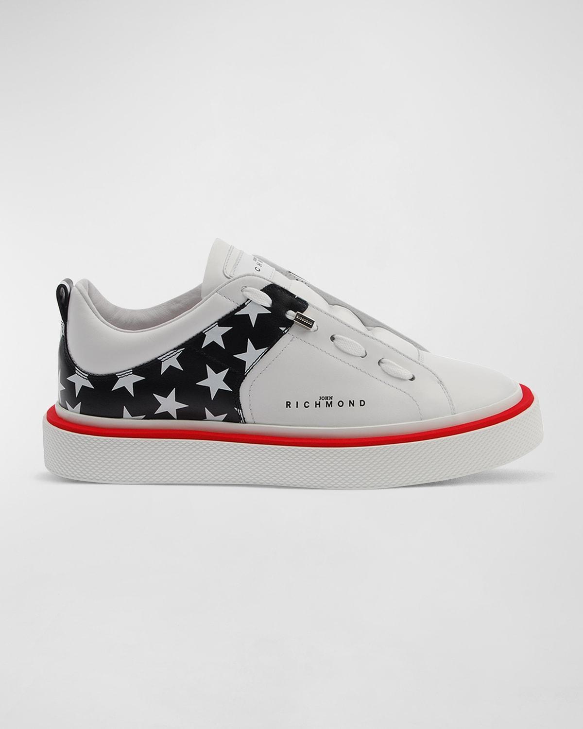 Mens Tricolor Star-Print Low-Top Sneakers Product Image