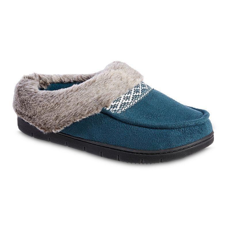 isotoner Faux-Fur Womens Memory Foam Comfort Hoodback Slippers Product Image