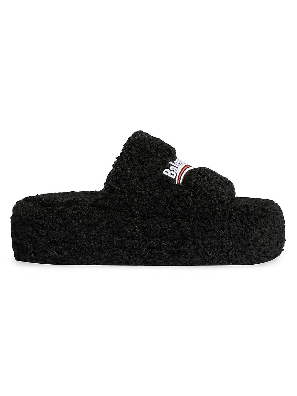 Womens Furry Platform Sandals product image