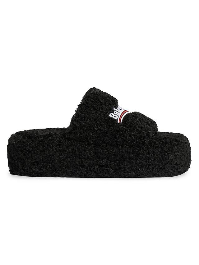 Womens Furry Platform Sandals Product Image