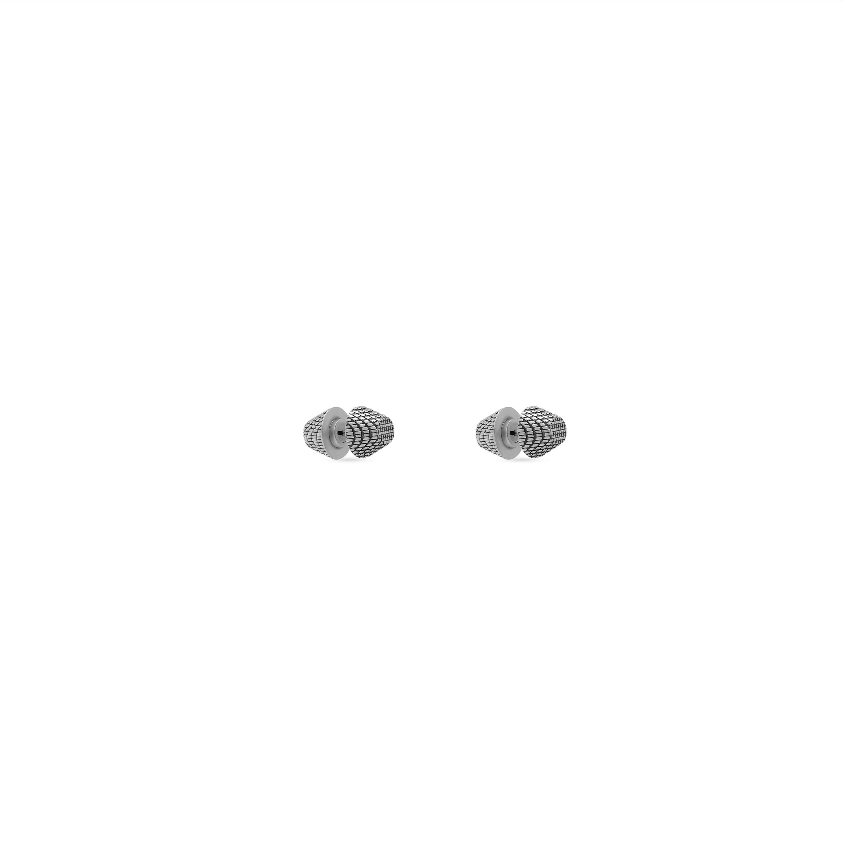 Cagole Stud Earrings  in Antique Silver Product Image