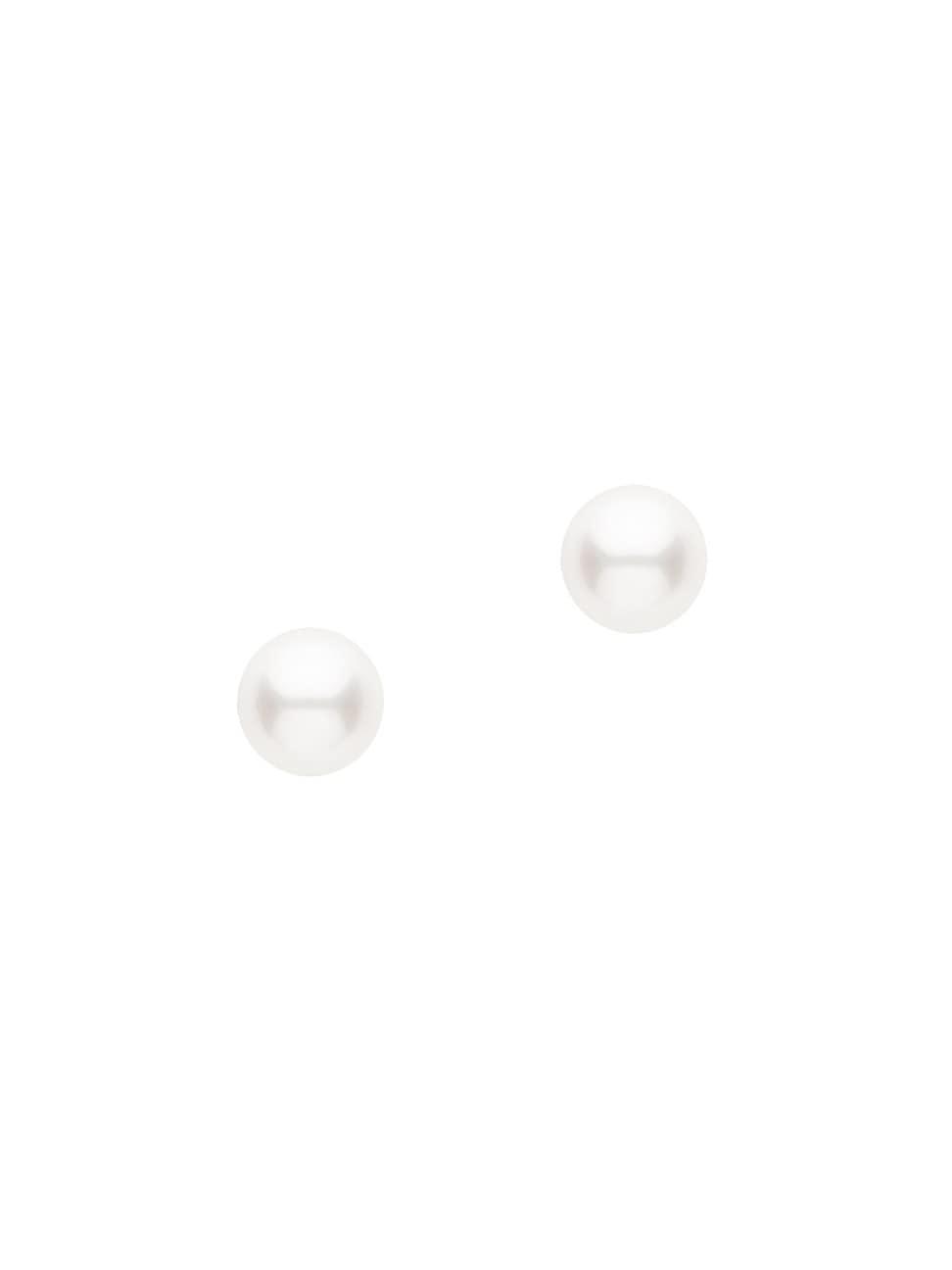 Womens 18K Yellow Gold & Akoya Pearl Stud Earrings Product Image