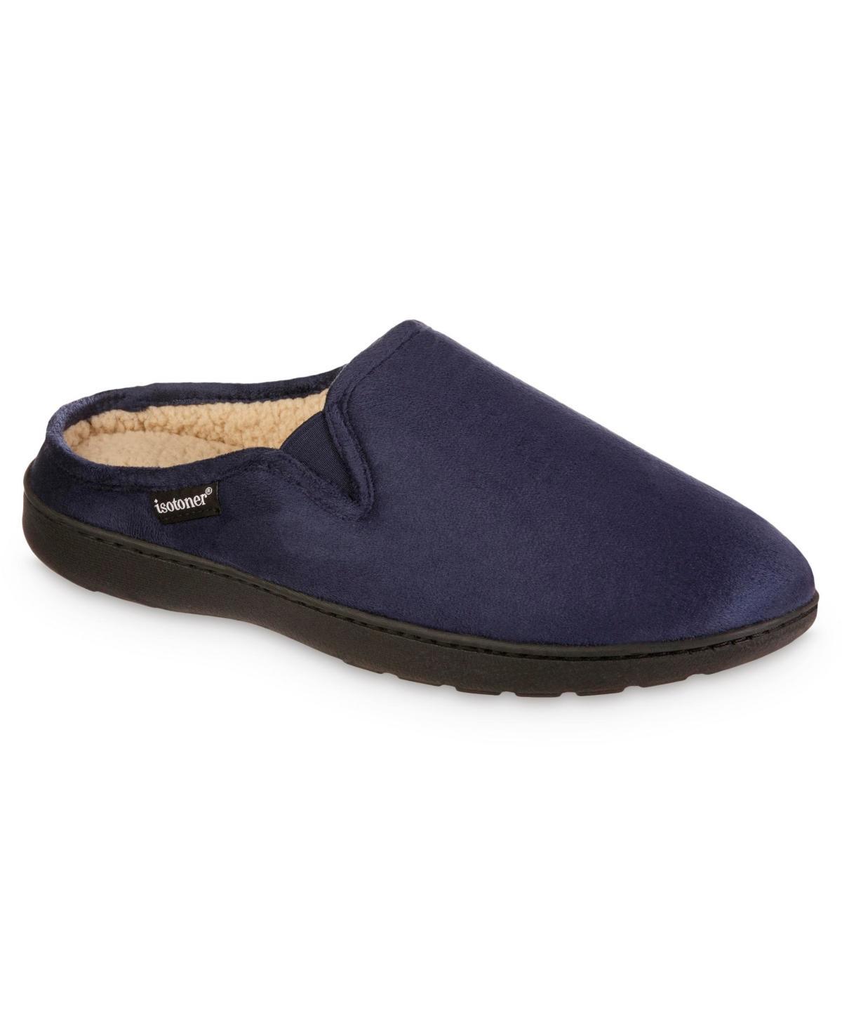 Isotoner Mens Recycled Vincent Hoodback Slippers - Navy Blue L Product Image