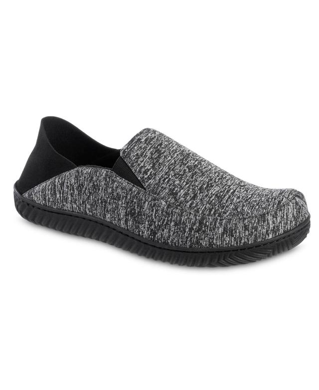 Isotoner Mens Miles Sport Knit Closed Back Slippers - Black Product Image