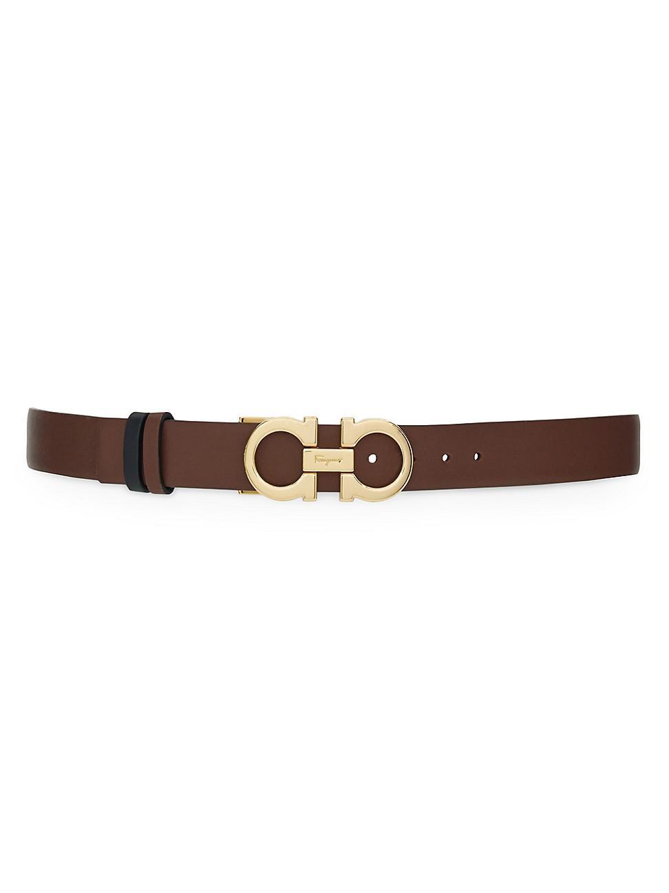 Womens Gancini Reversible & Adjustable Cut-to-Size Hammered Leather Belt Product Image