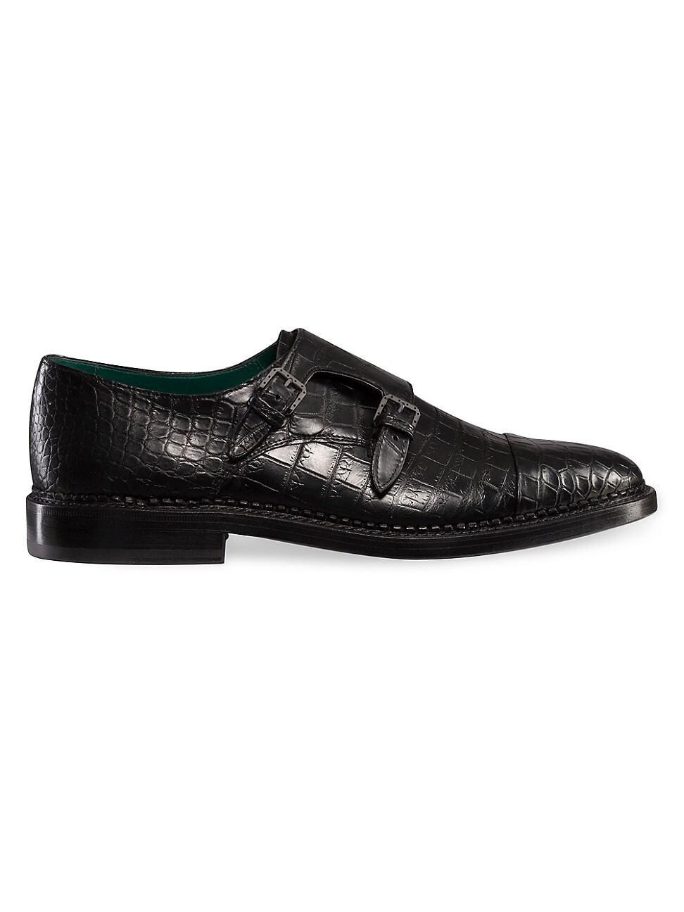 Mens Matted Crocodile Monk Strap Shoes Product Image