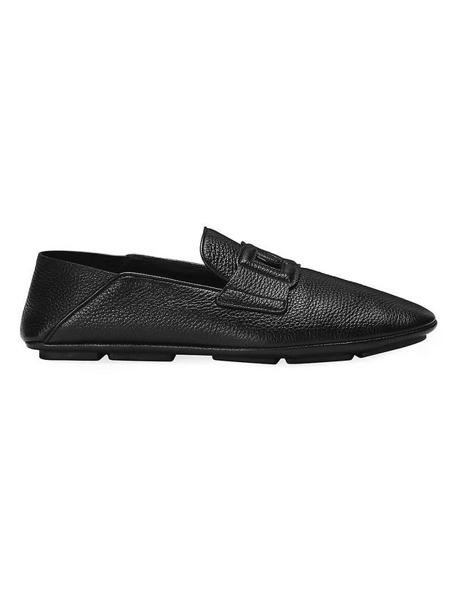 Mens Logo-Appliqu Leather Driving Loafers Product Image