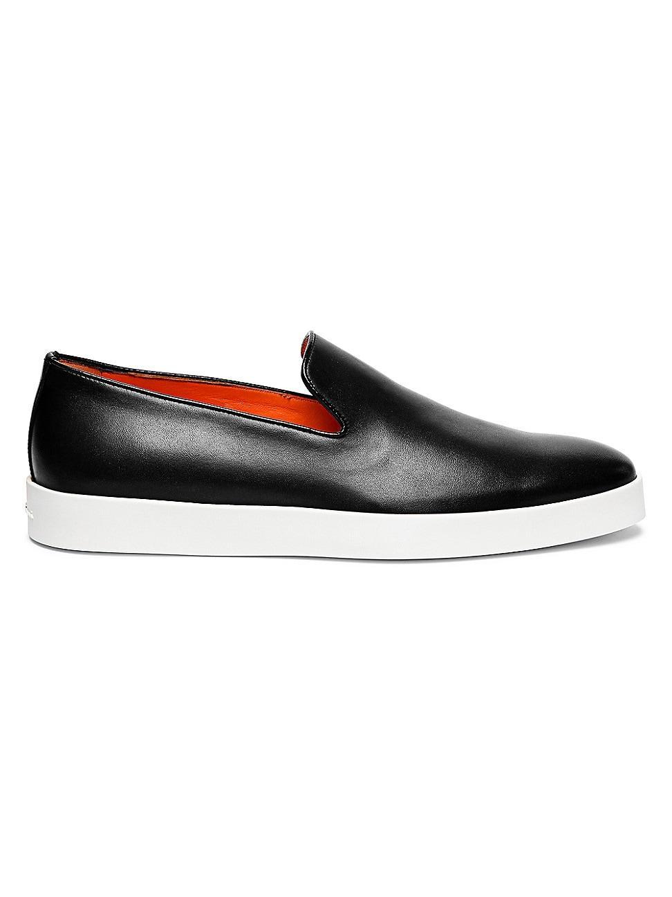 Mens Leather Slip-On Sneakers Product Image