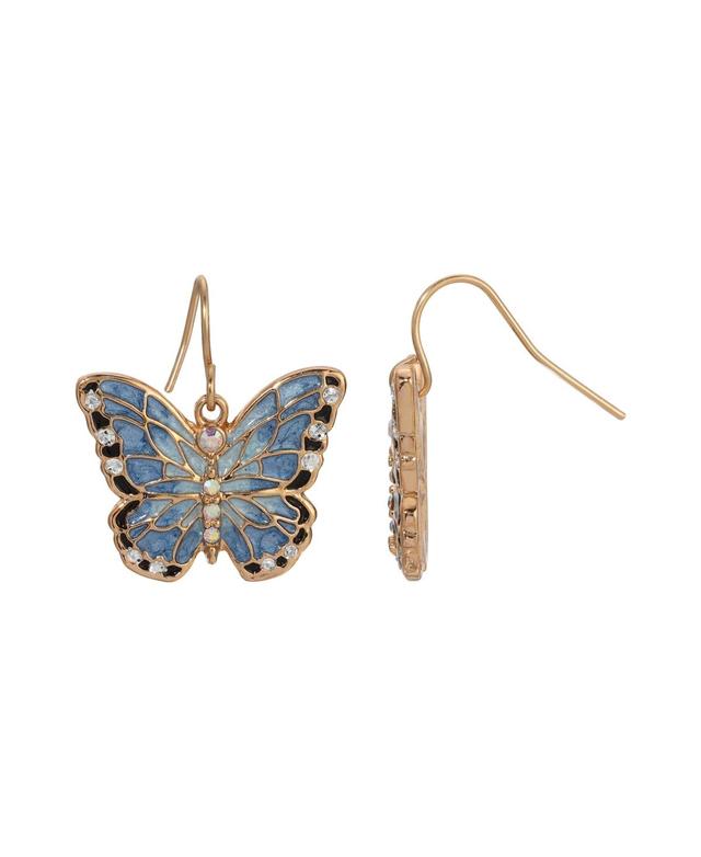 2028 Enamel Crystal Butterfly Earrings Product Image