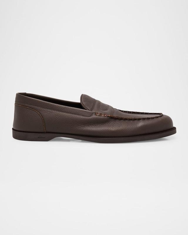 Mens Suede Round-Toe Loafers Product Image