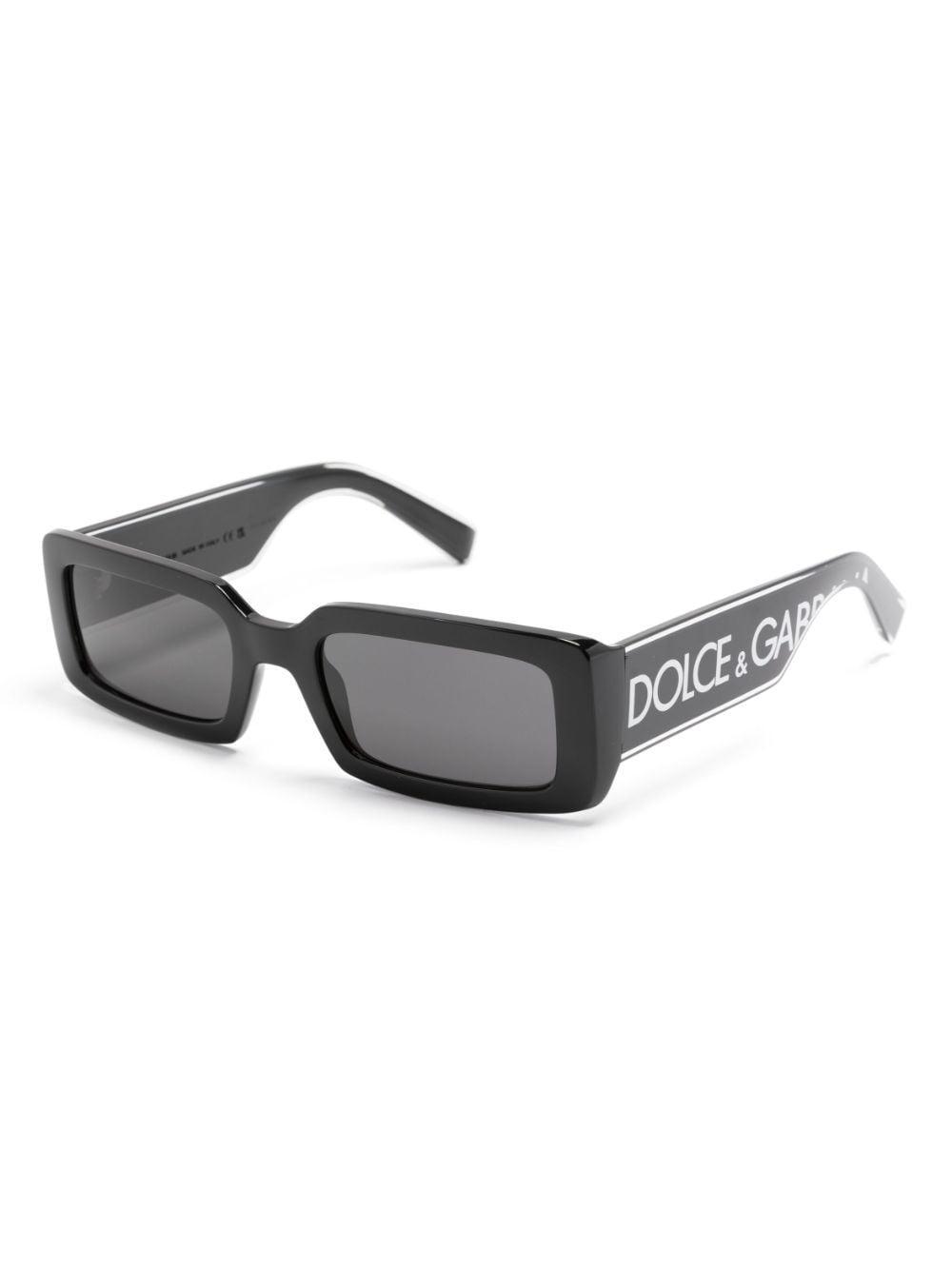 Logo-print Rectangle-frame Sunglasses In Black Product Image