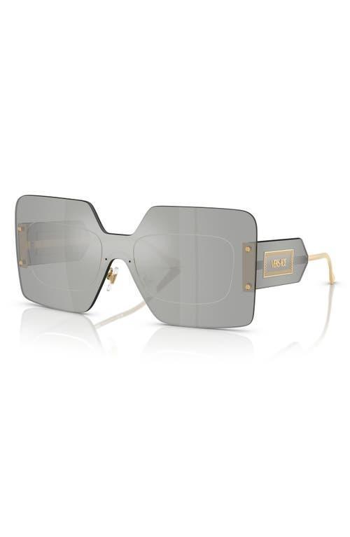 VERSACE 42mm Square Sunglasses In Silver Mirror Product Image