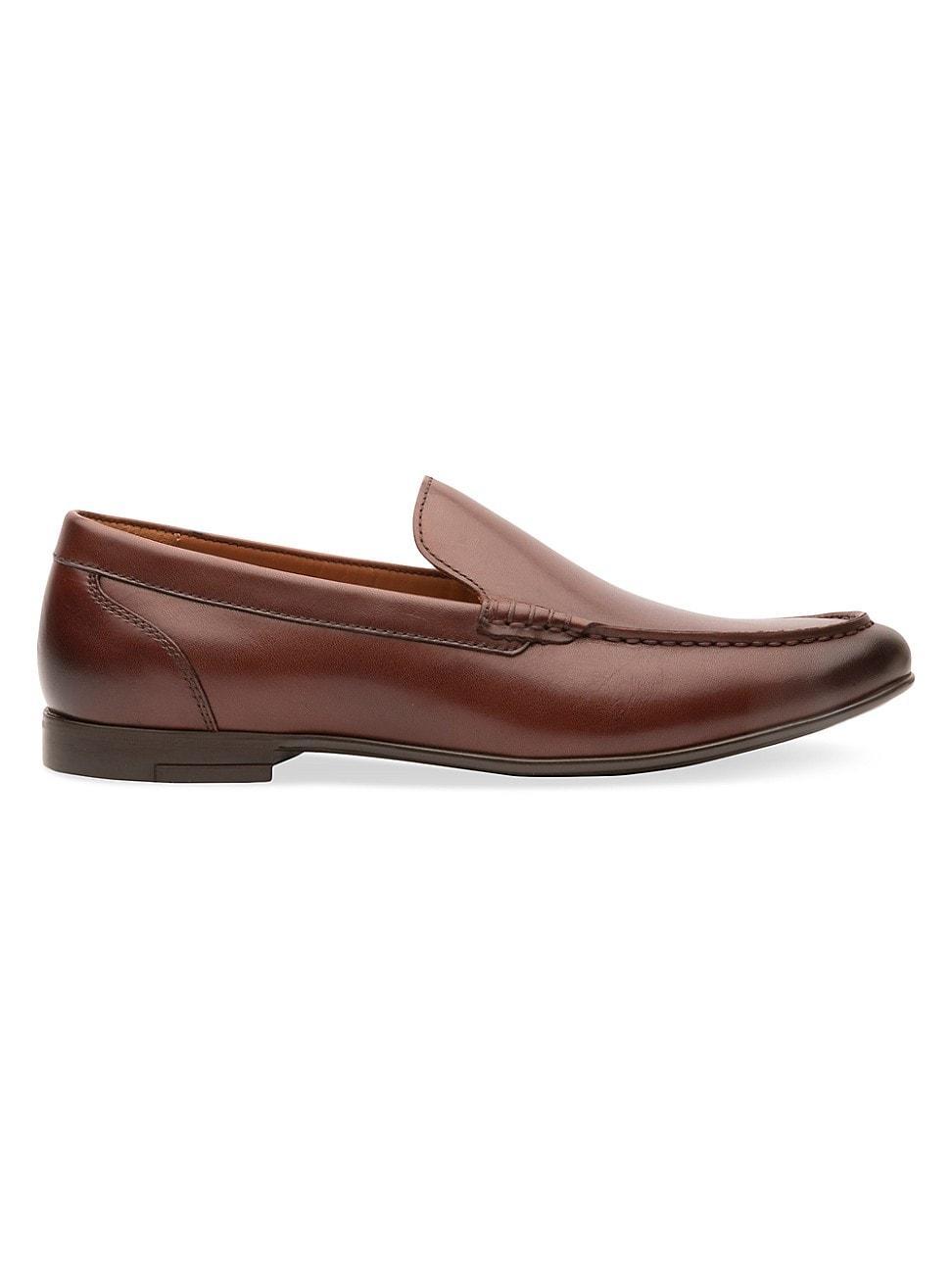 Mens Textured Leather Loafers Product Image