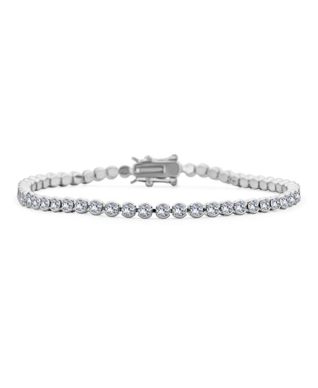 Holiday Party Bridal Clear Cubic Zirconia Circlet Solitaire Aaa Cz Thin Bubble Bezel Set Tennis Bracelet For Women Wedding 8 Inch Product Image