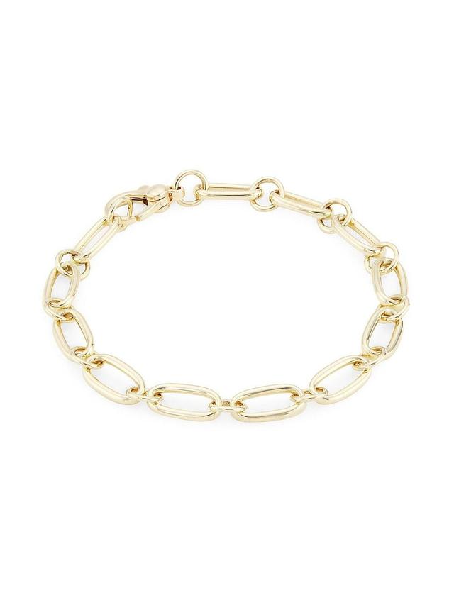 Womens 14K Yellow Gold Oval-Link Chain Bracelet Product Image
