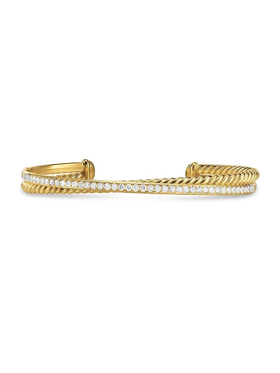 Womens Crossover Two Row Bracelet in 18K Yellow Gold Product Image