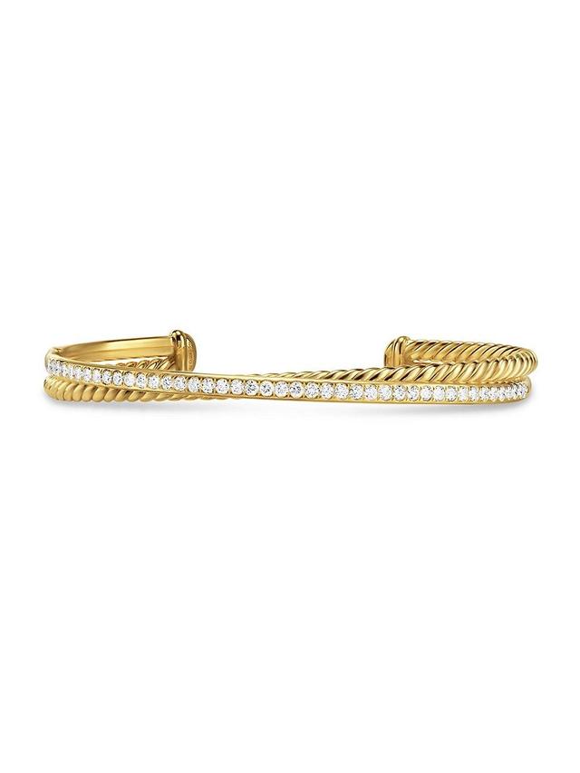 Womens Crossover Two Row Bracelet in 18K Yellow Gold Product Image