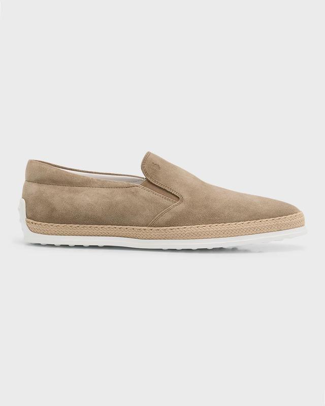 Men's Rubber Pebble-Sole Suede Espadrilles Product Image