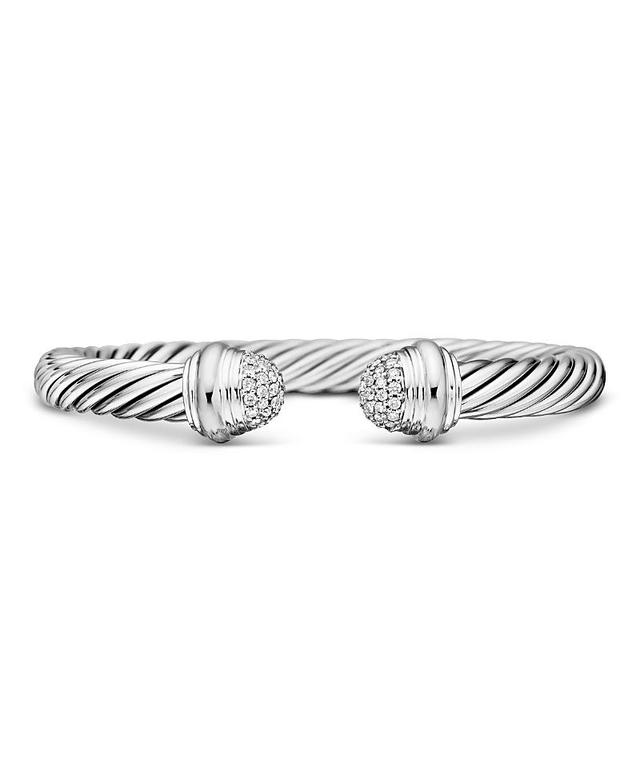 David Yurman Sterling Silver Cable Bracelet with Diamonds Product Image