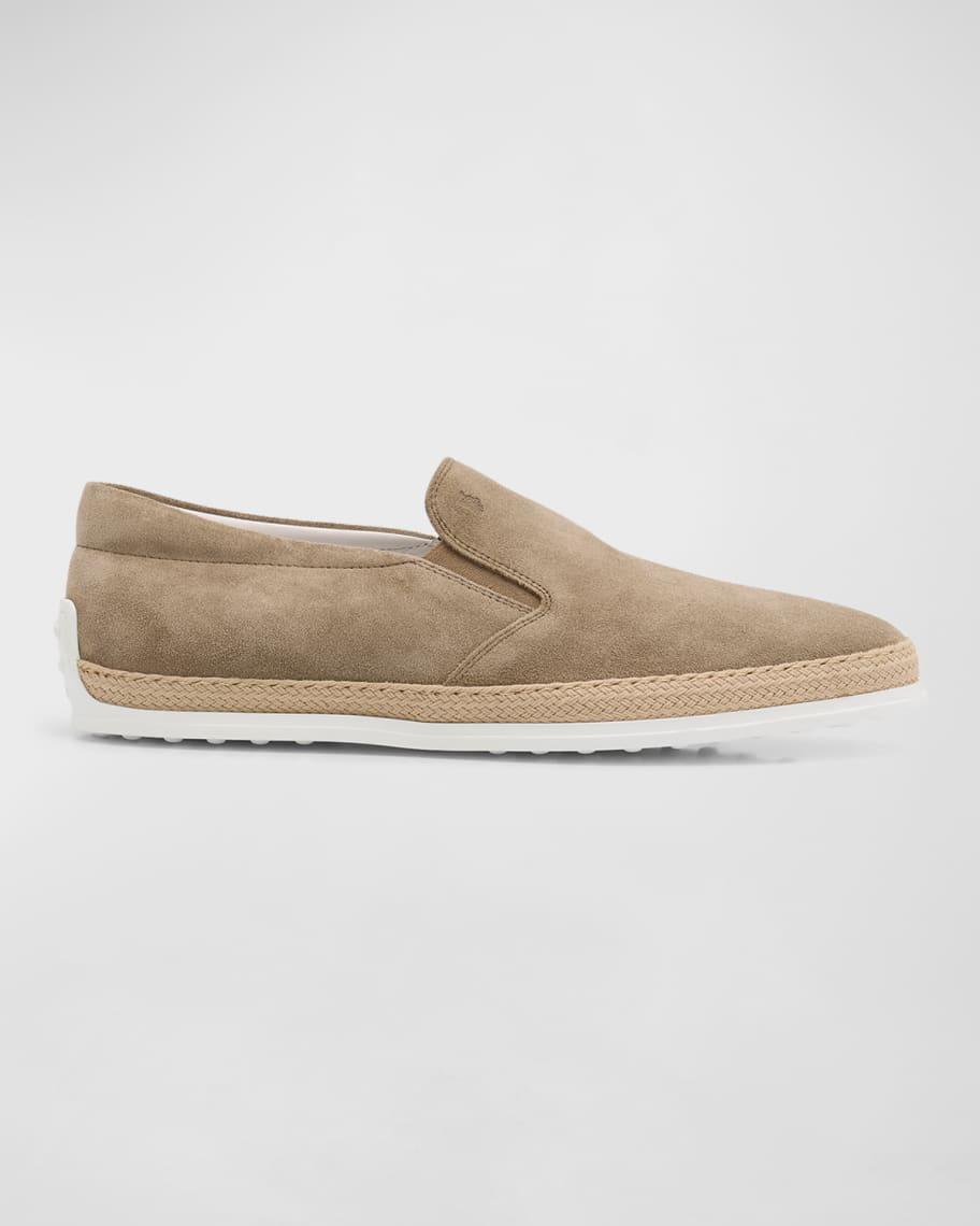 Men's Rubber Pebble-Sole Suede Espadrilles Product Image