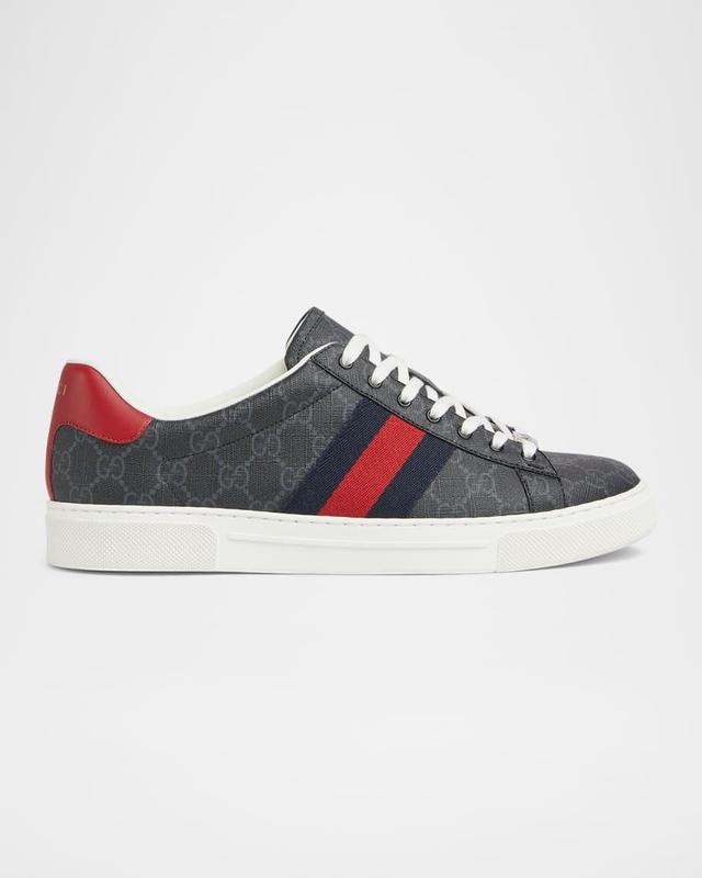 Men's Gucci Ace Low-Top Sneakers with Web Product Image