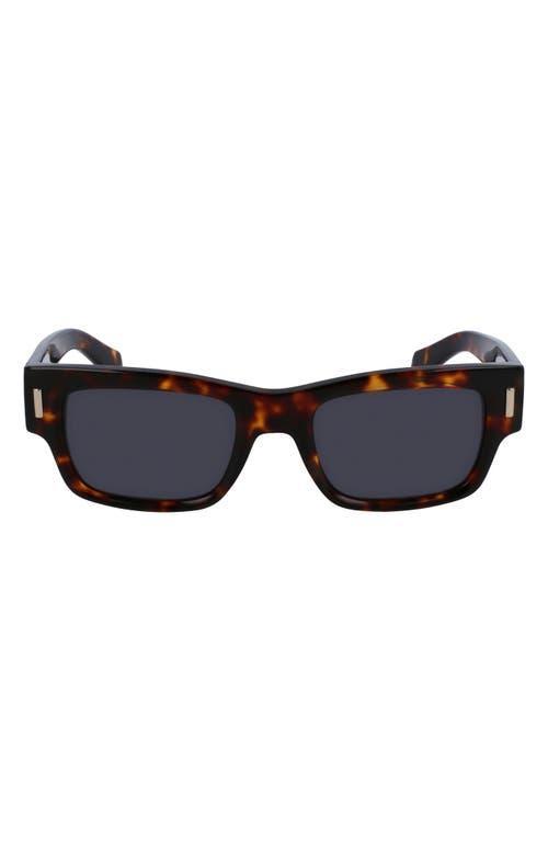 FERRAGAMO Men's Rivets Acetate Rectangle Sunglasses, 53mm In Dark Tortoise Product Image