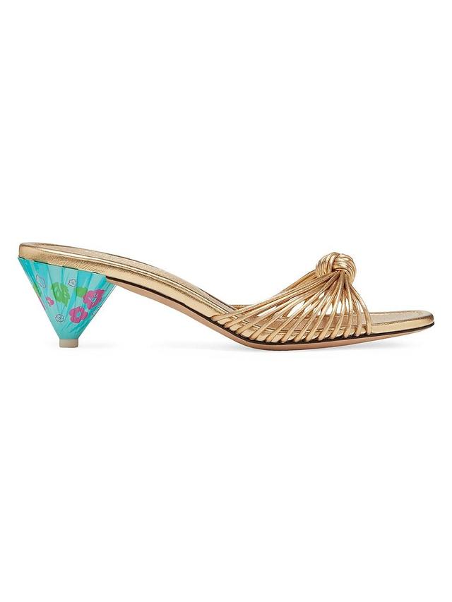 Womens Tiki Metallic Leather Sandals Product Image