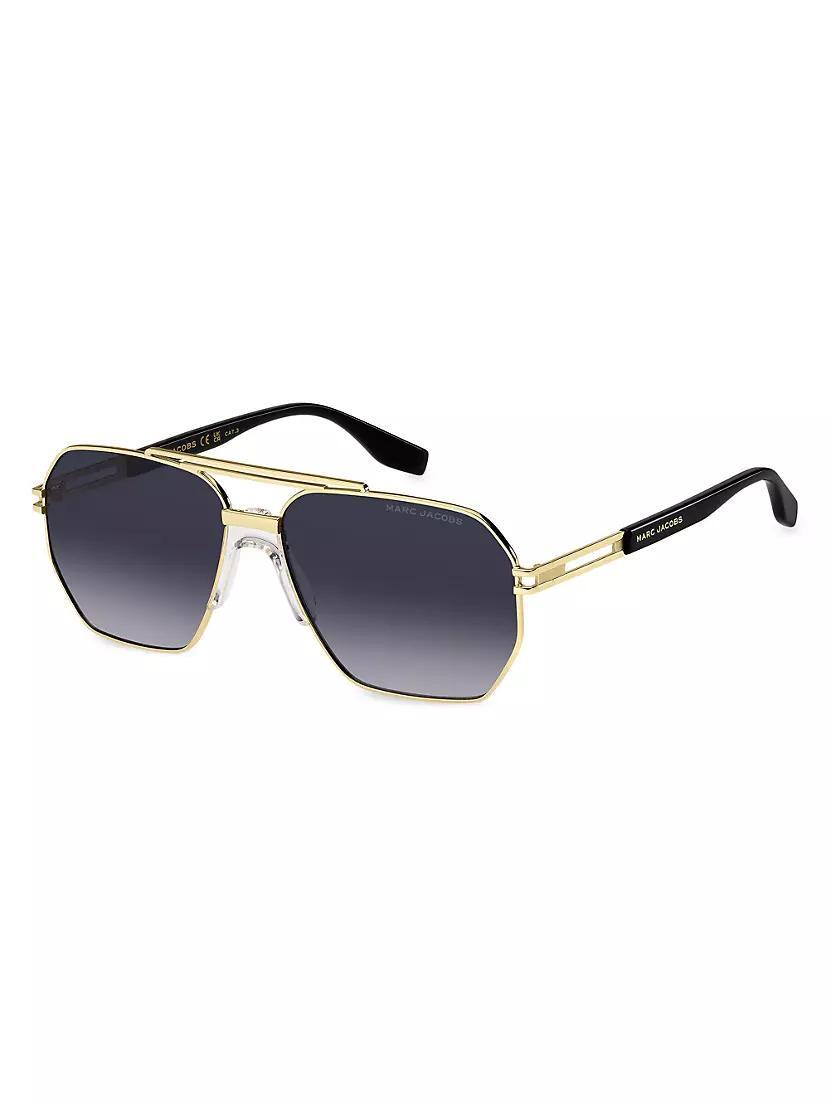 Womens 60MM Metal Modified Aviator Sunglasses Product Image