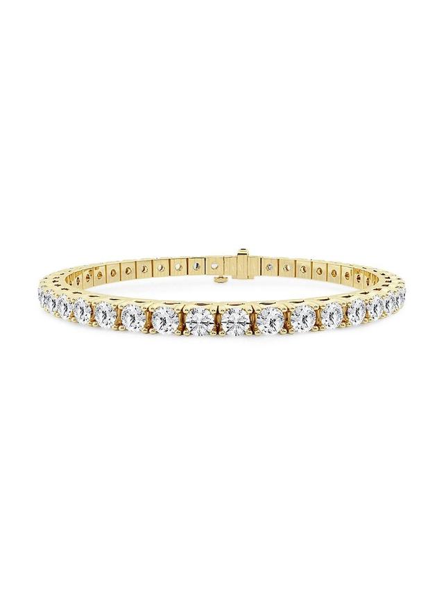 Womens 14K Yellow Gold & Lab-Grown Diamond 4-Prong Tennis Bracelet/5-20 TCW Product Image