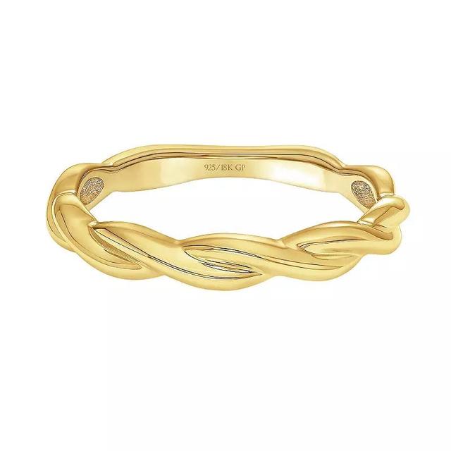 Love Always Sterling Silver Twist Ring, Womens 18k Gold Plated Product Image