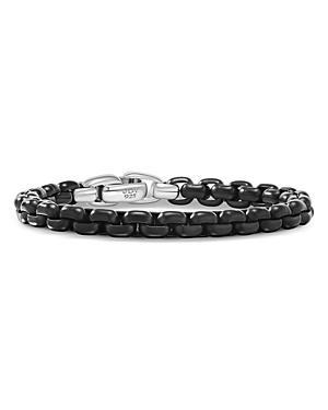 Mens Box Chain Bracelet in Stainless Steel with Sterling Silver, Sizes M-L Product Image