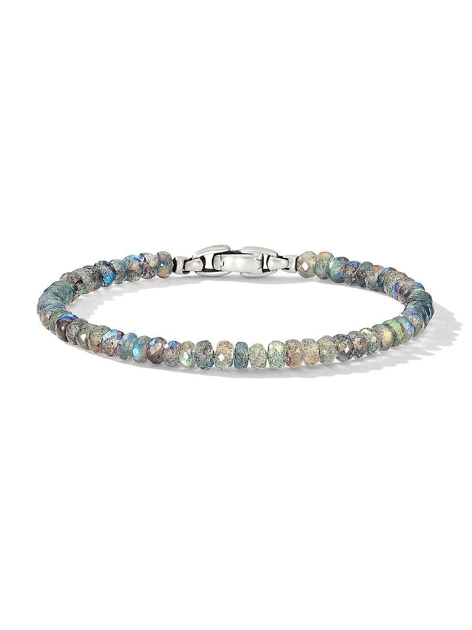 Mens Spiritual Beads Faceted Bracelet with Labradorite Product Image