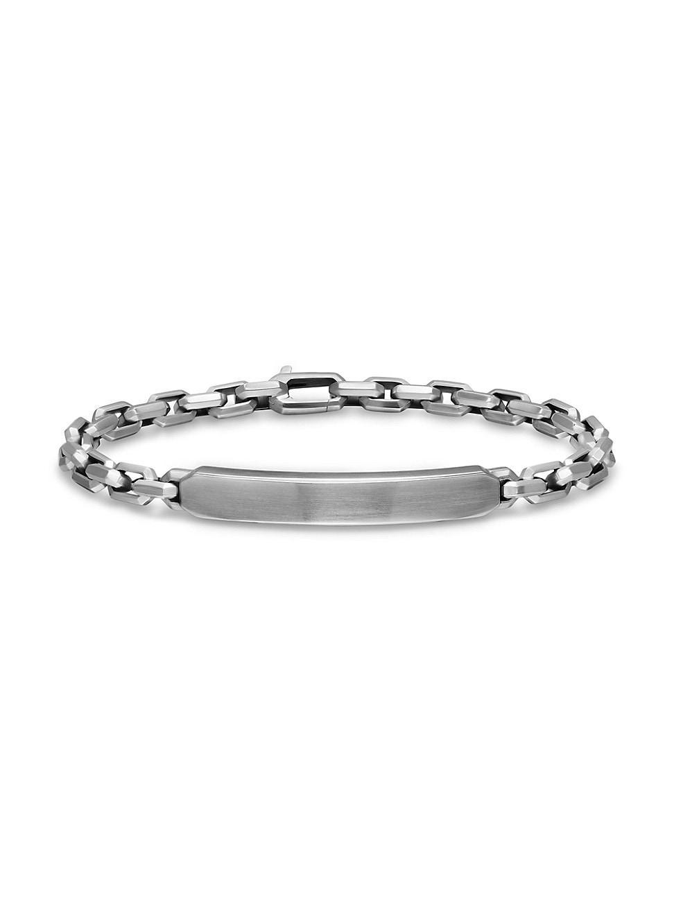 Mens Streamline ID Bracelet in Sterling Silver, 6.7MM Product Image