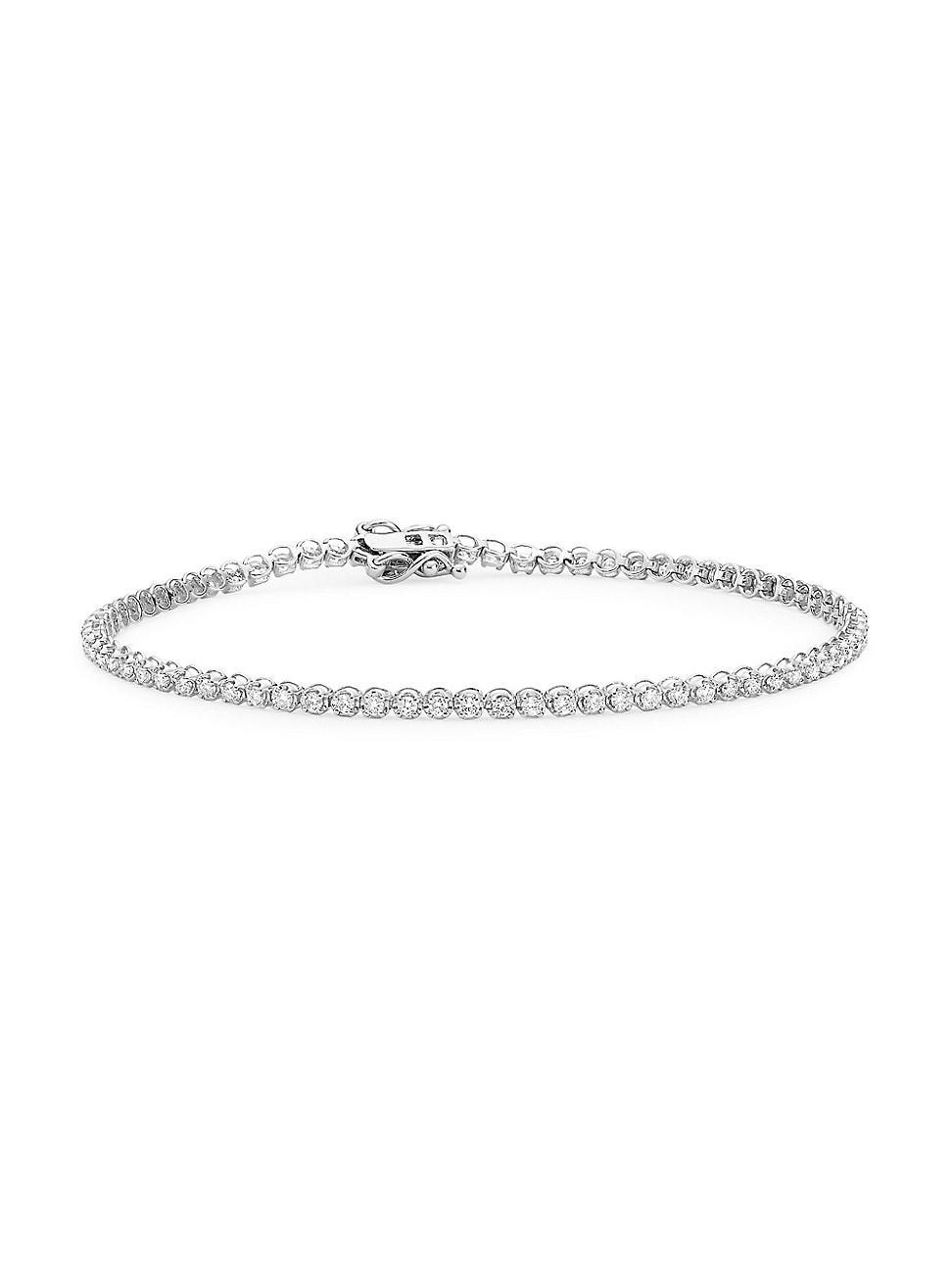 Womens 14K White Gold & 1 TCW Diamond Bracelet Product Image