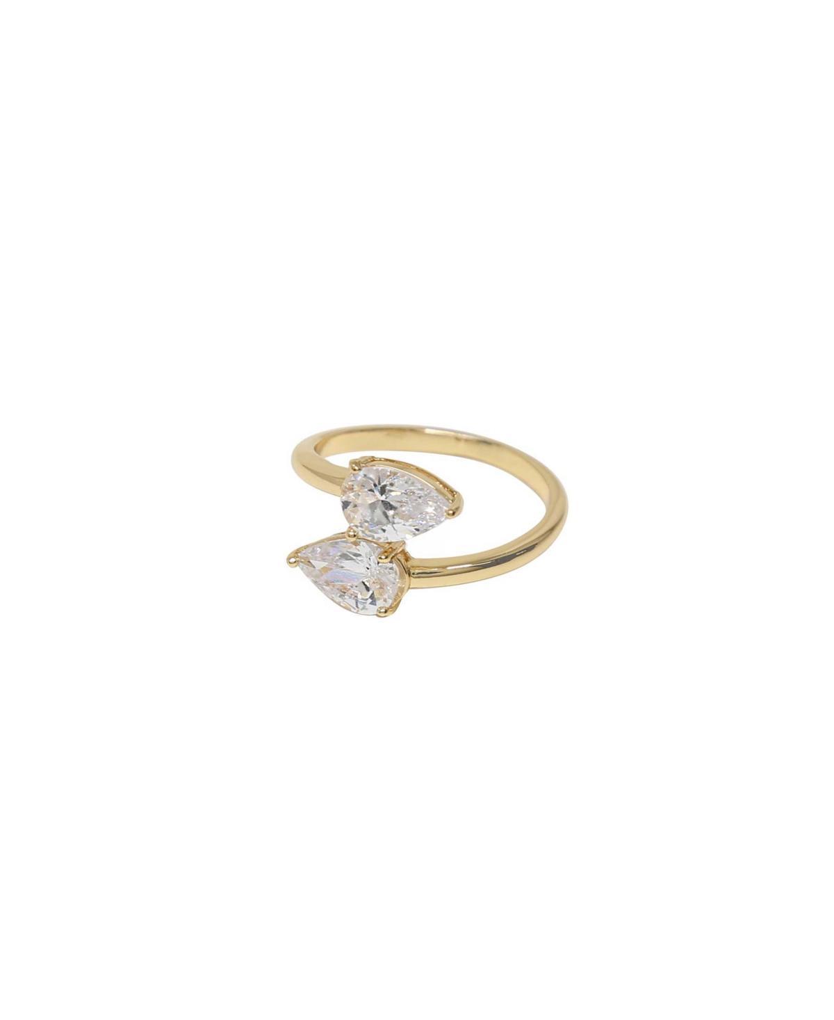 Ettika Wrap Crystal Ring in Metallic Gold. - size 5 (also in 6, 7, 8) product image