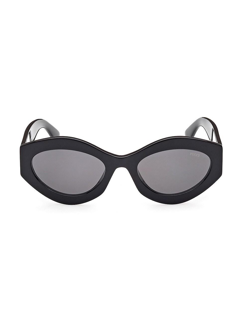 Logo Acetate & Metal Oval Sunglasses Product Image