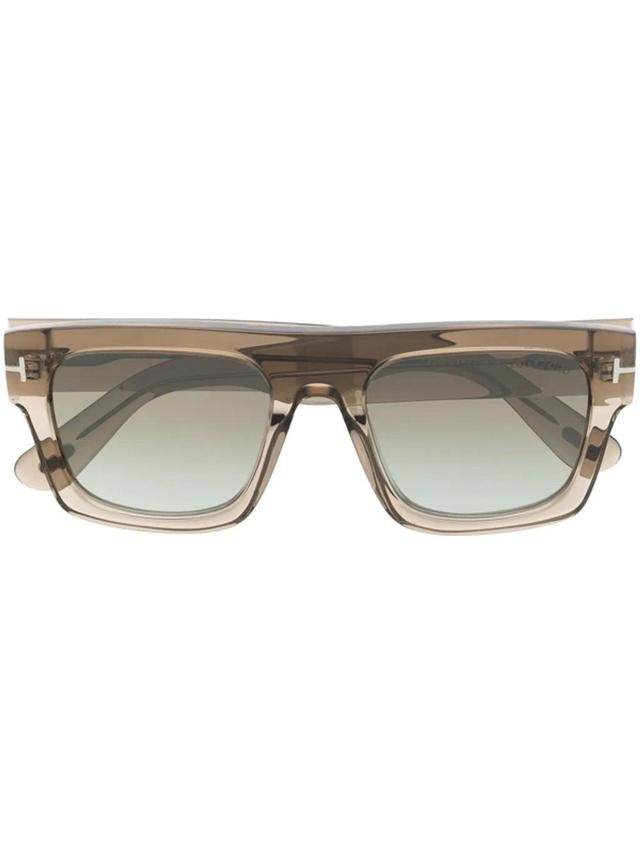 Transparent Square-frame Sunglasses In Grey Product Image