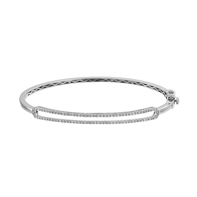 Ava Blue 14K White Gold 1/2 Carat T.W. Diamond Bangle Bracelet, Womens Product Image