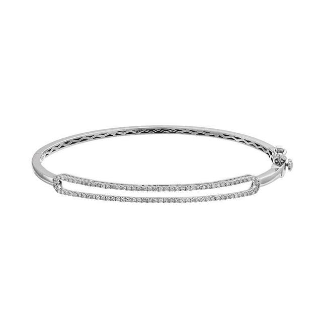 Ava Blue 14K White Gold 1/2 Carat T.W. Diamond Bangle Bracelet, Womens Product Image