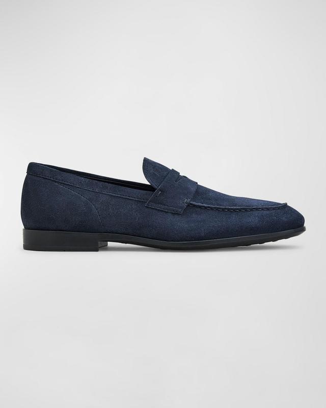 Mens Suede Loafers with Python Trim Product Image