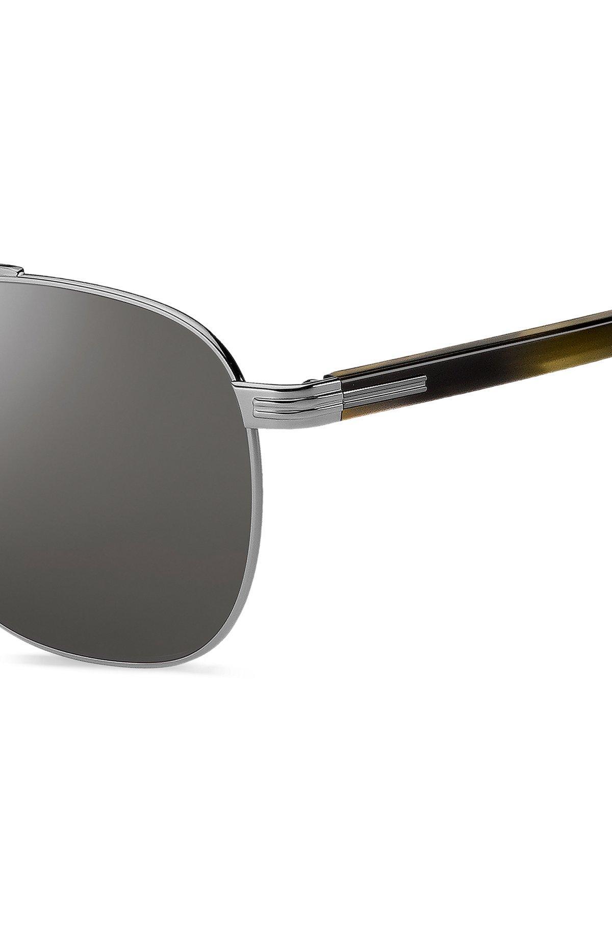 Silver-tone sunglasses with horn-effect details Product Image