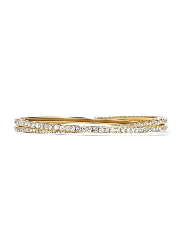 Womens Pav Crossover Two-Row Bracelet in 18K Yellow Gold With Diamonds Product Image