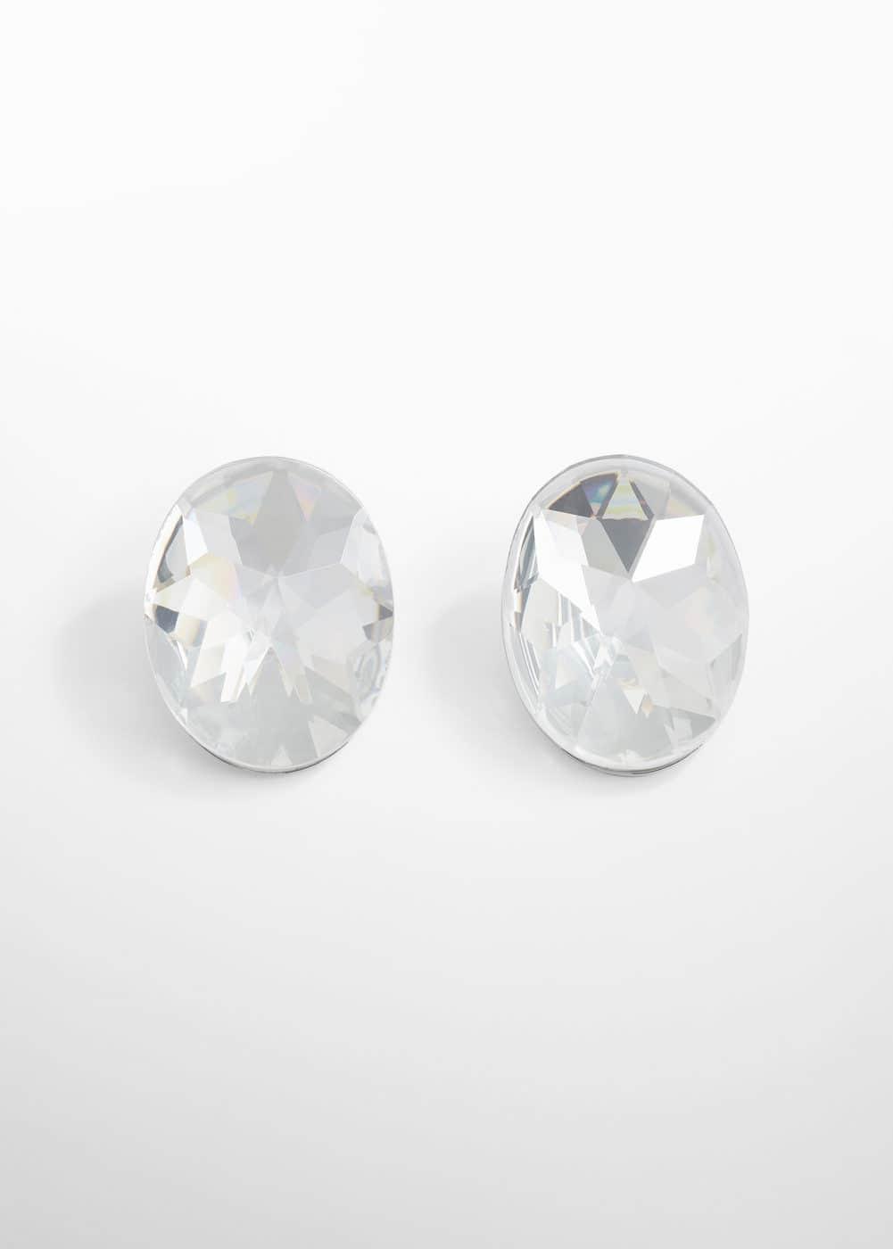 MANGO - Maxi faceted crystal earrings - One size - Women Product Image