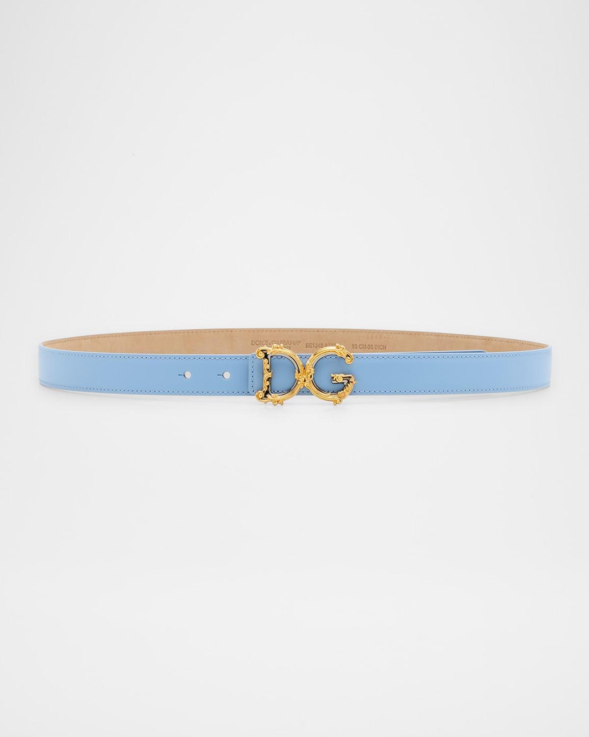 Dolce & Gabbana DG Baroque Buckle Leather Belt Product Image