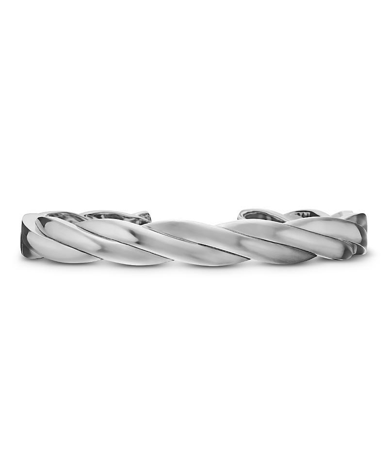 David Yurman Mens Sterling Silver Dy Helios Twisted Cuff Bangle Bracelet Product Image