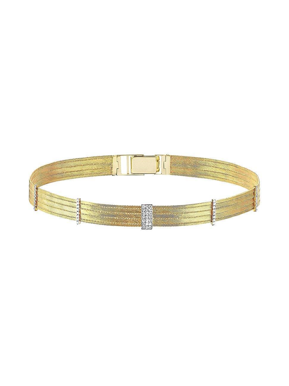 Womens Olden 14K Yellow Gold & 0.43 TCW Diamond Five-Line Sticks Choker Product Image