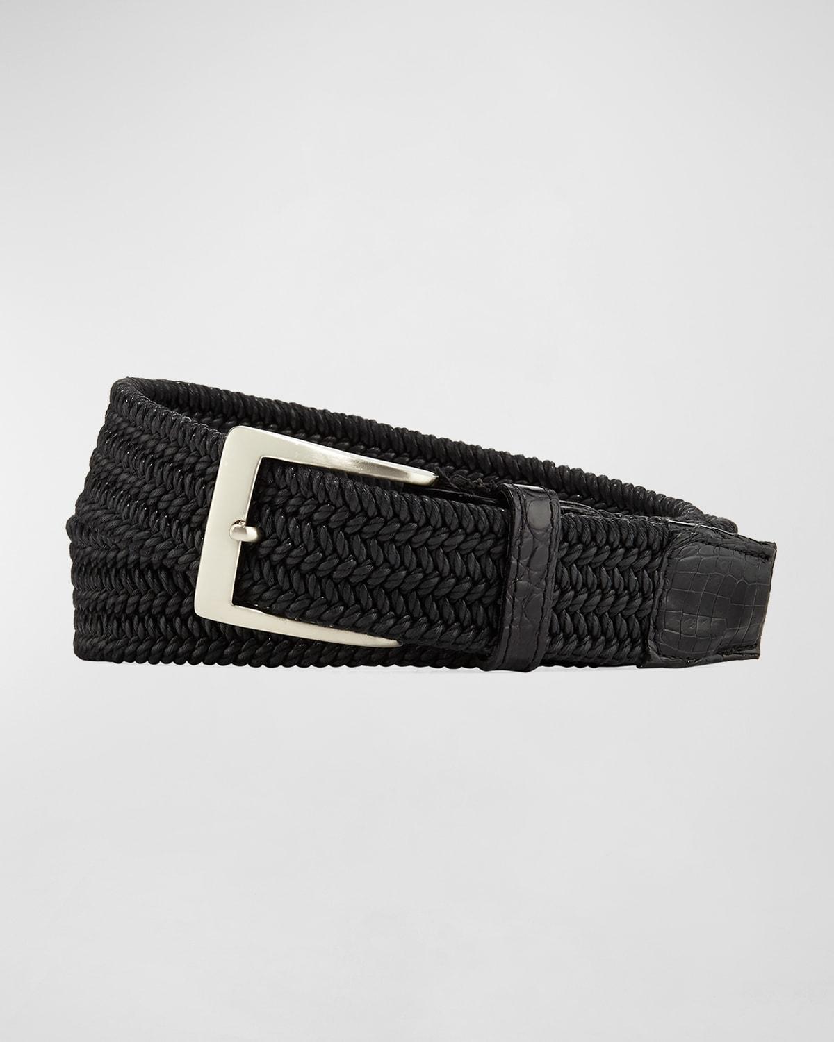 Mens Sport Stretch Belt with Crocodile-Trim Product Image