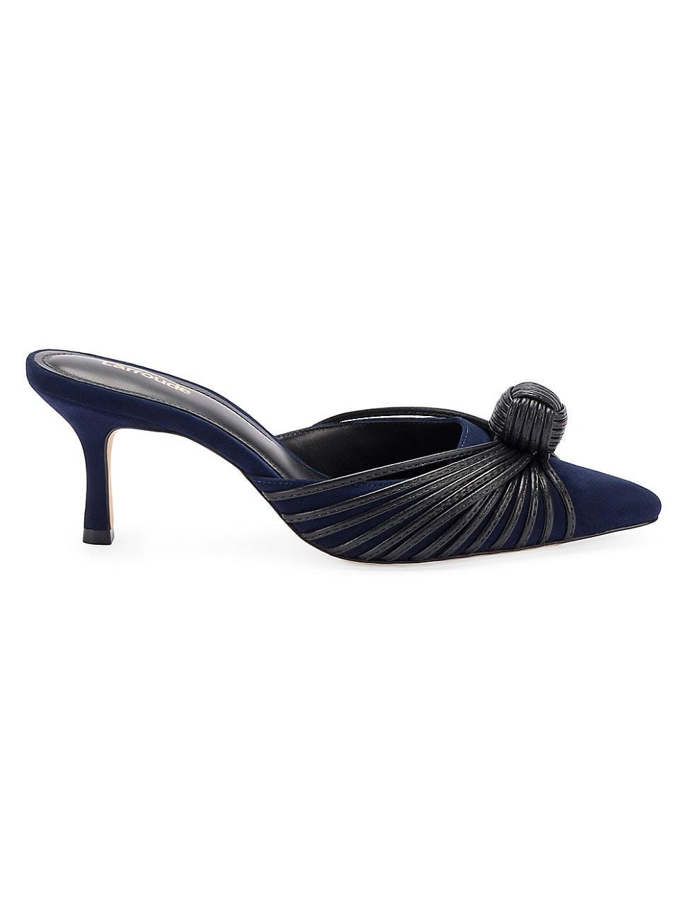 Womens Mini Valerie 65MM Knotted Leather & Suede Mules Product Image