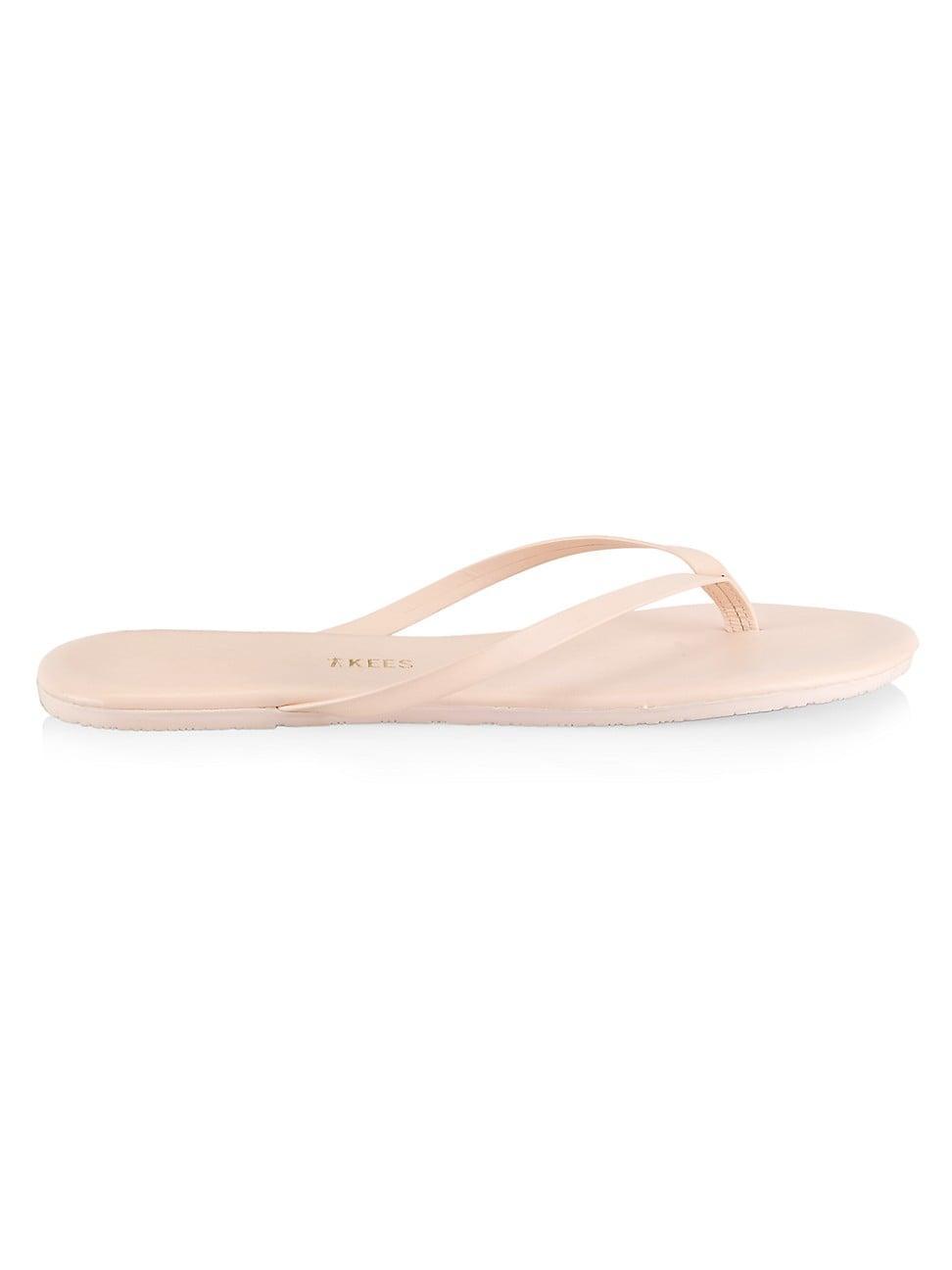 Womens Solids Leather Flip Flops Product Image