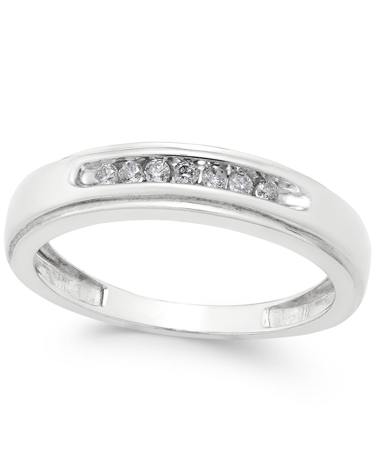 Mens Diamond Band (1/6 ct. t.w.) in 10k White Gold Product Image